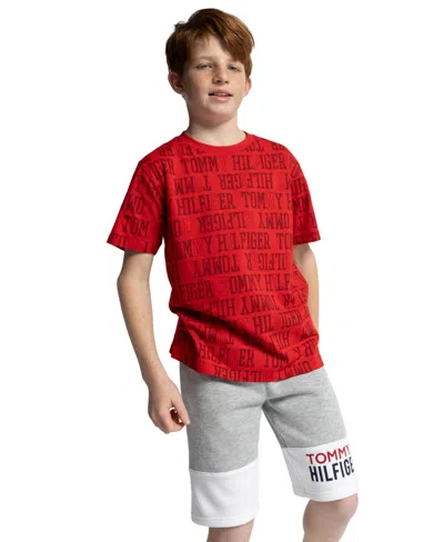Tommy Hilfiger Kids' Boys' 8-20 All Over Print Short-sleeve T-shirt In Brown