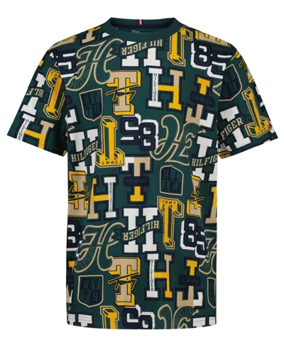 Tommy Hilfiger Kids' Boys' 8-20 Logo Print Short-sleeve T-shirt In Green