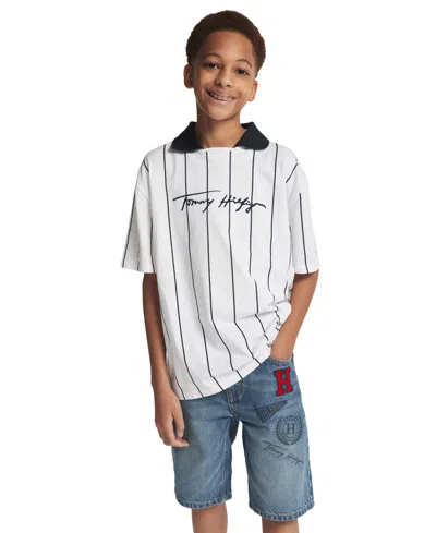 Tommy Hilfiger Kids' Boys' 8-20 Short-sleeve Collared T-shirt In White