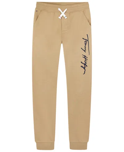 Tommy Hilfiger Kids' Boys' 8-20 Signature Pull-on Puff-print Graphics Cotton-blend Jogger In Nude