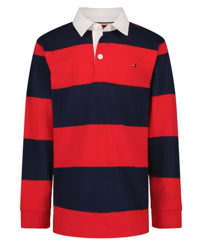 Tommy Hilfiger Kids' Boys' 8-20 Striped Long-sleeve Rugby Polo Shirt In Multi