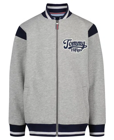Tommy Hilfiger Kids' Boys' 8-20 Zip-up Logo Bomber Jacket In Gray