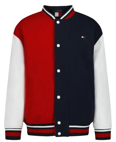 Tommy Hilfiger Kids' Boys' And Girls' Striped-ribbed Colorblock Bomber Jacket, Created For Macy's In Multi