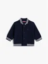 Tommy Hilfiger Boys' Babies' Varsity Monotype Logo Bomber In Blue
