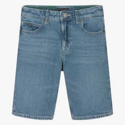 Tommy Hilfiger Kids' Boys Blue Denim Straight Fit Shorts