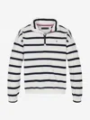 Tommy Hilfiger Boys Breton Stripe Half Zip Sweatshirt In Multi