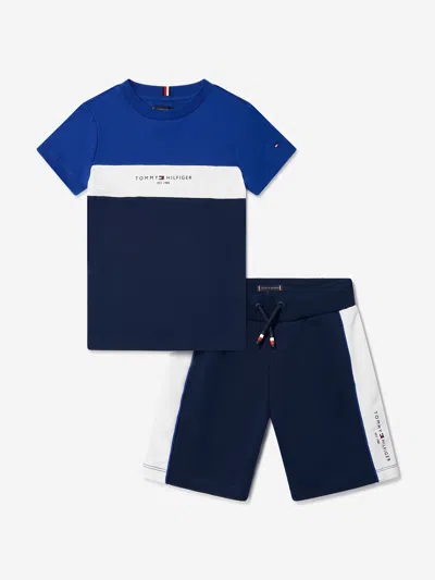 Tommy Hilfiger Babies'  Boys Colourblock Short Set In Blue