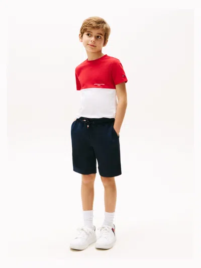 Tommy Hilfiger Boys Colourblock Short Set In Red