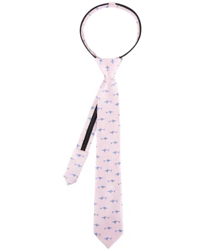 Tommy Hilfiger Kids' Boys Finn Shark Printed Pre-tied Zipper Tie In Pink