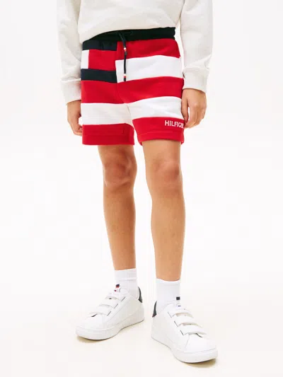 Tommy Hilfiger Kids'  Boys Flag All Over Stripe Shorts In Red