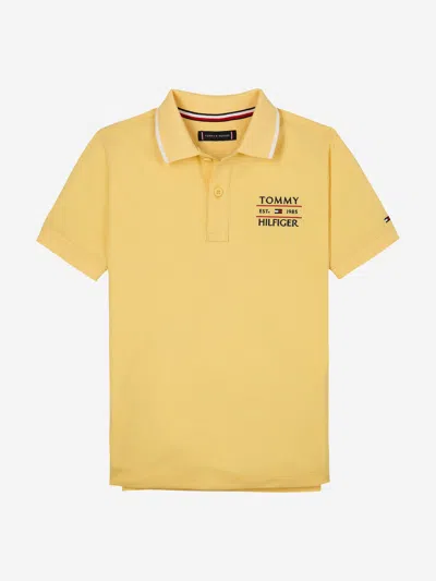 Tommy Hilfiger Kids'  Boys Flag Polo Shirt In Yellow