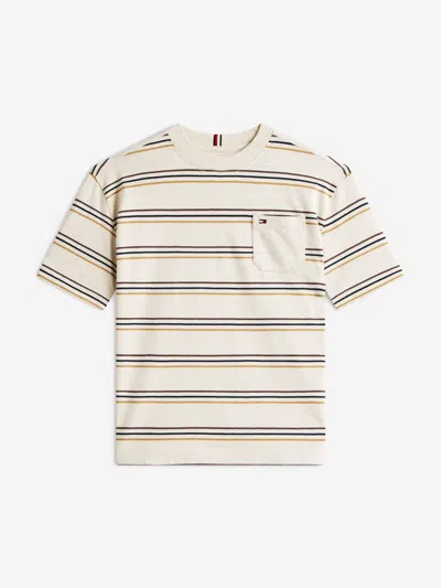 Tommy Hilfiger Babies'  Boys Heather Stripe T-shirt In Neutral