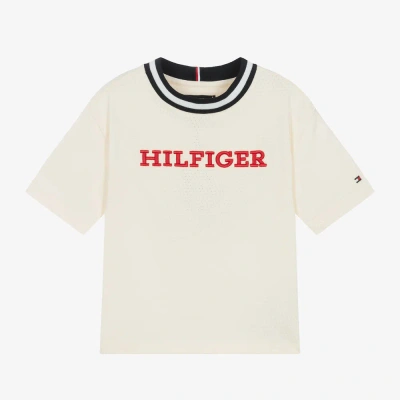 Tommy Hilfiger Kids' Boys Ivory Cotton T-shirt