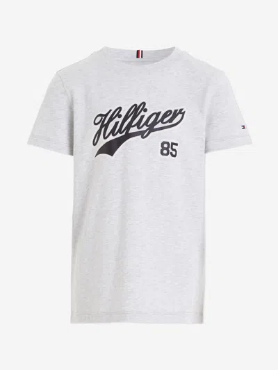 Tommy Hilfiger Babies' Boys Grey Marl Cotton T-shirt In Ivory