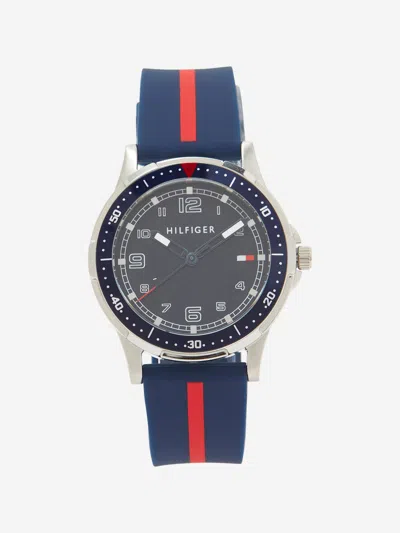 Tommy Hilfiger Kids'  Boys Logo Strap Watch In Blue