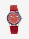 Tommy Hilfiger Boys Logo Strap Watch In Red