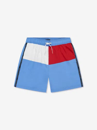 Tommy Hilfiger Kids' Boys Medium Drawstring Swim Shorts In Blue