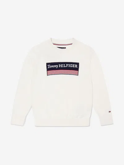 Tommy Hilfiger Boys Monotype 1985 Sweatshirt In White