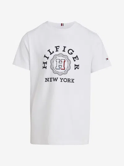 Tommy Hilfiger Teen Boys White Cotton Monotype Logo T-shirt