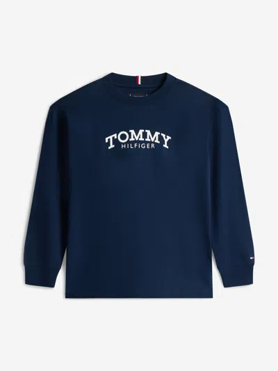 Tommy Hilfiger Babies'  Boys Monotype Print Long Sleeve T-shirt In Blue