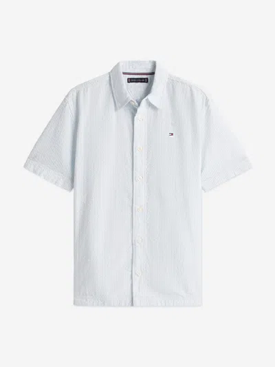Tommy Hilfiger Kids'  Boys Seersucker Shirt In Blue