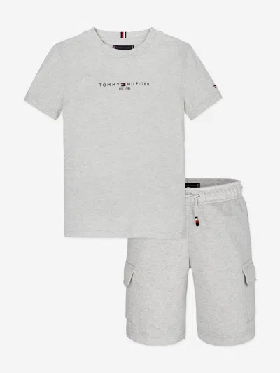 Tommy Hilfiger Kids'  Boys T-shirt And Cargo Short Set In Grey