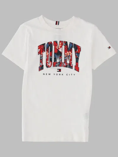 Tommy Hilfiger Boys Teen Tropical Varsity Short-sleeve T-shirt In White
