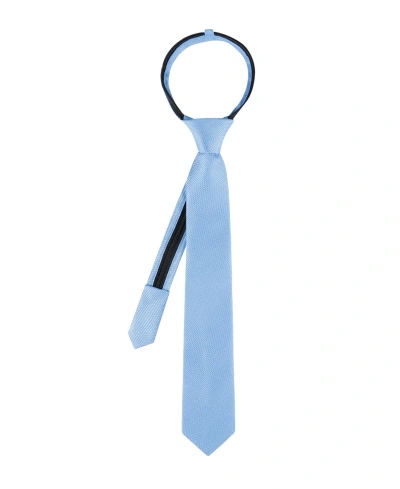 Tommy Hilfiger Kids' Boys Textured Solid Pre-tied Zipper Tie In Blue