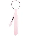 Tommy Hilfiger Boys Textured Solid Pre-tied Zipper Tie In Pink