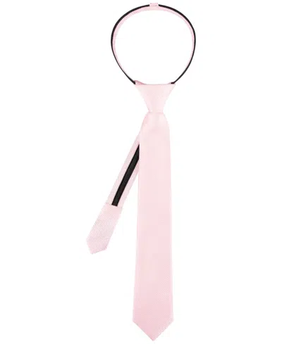 Tommy Hilfiger Kids' Boys Textured Solid Pre-tied Zipper Tie In Pink