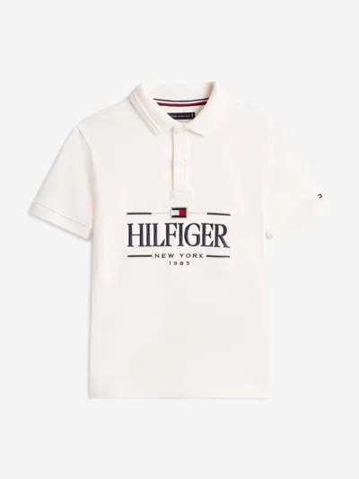 Tommy Hilfiger Kids'  Boys Tommy Icons Interlock Polo Shirt In White