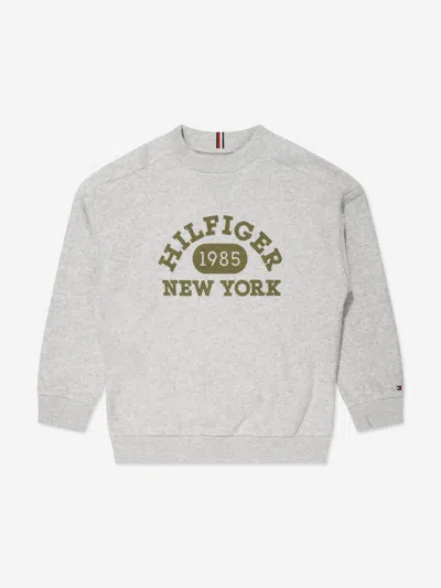 Tommy Hilfiger Kids' Boys Varsity Boucle Sweatshirt In Grey