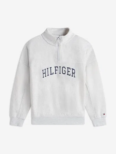 Tommy Hilfiger Kids'  Boys Varsity Half Zip Sweatshirt In Gray
