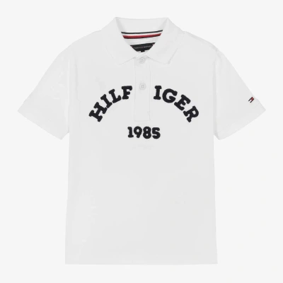 Tommy Hilfiger Kids' Boys White Organic Cotton Polo Shirt