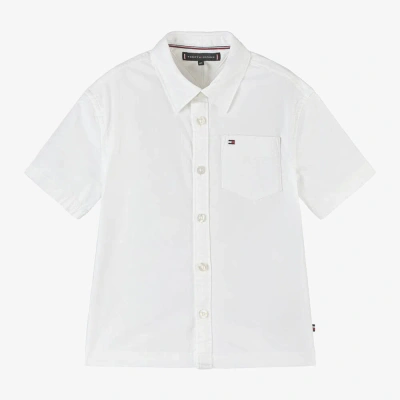 Tommy Hilfiger Kids' Boys White Oxford Cotton Shirt