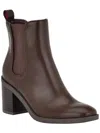 Tommy Hilfiger Brae Womens Faux Leather Round Toe Chelsea Boots In Brown