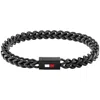 Tommy Hilfiger Braided Chain Link Bracelet In Black