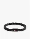 Tommy Hilfiger Braided Chain Link Bracelet In Black