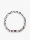 Tommy Hilfiger Braided Chain Link Bracelet In Metallic