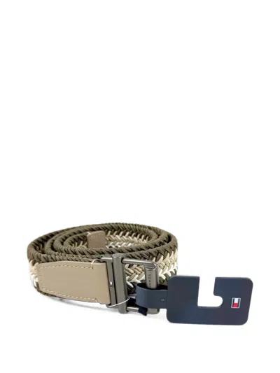 Tommy Hilfiger Braided Horizontal-stripe Belt In Neutral