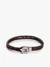 Tommy Hilfiger Braided Leather Bracelet In Multi