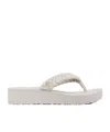 Tommy Hilfiger Braided Strap Wedge Flip-flops In White
