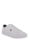 Tommy Hilfiger Eco-chic White Sneakers With Contrasting Accents In White/navy