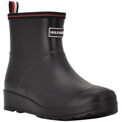Tommy Hilfiger Breezi Womens Ankle Wellies Rain Boots In Black