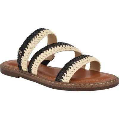 Tommy Hilfiger Brelyn Raffia Sandal In Black,white