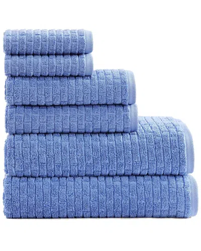 Tommy Hilfiger Brick Texture Cotton Terry Towel Set In Blue