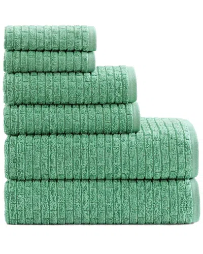 Tommy Hilfiger Brick Texture Cotton Terry Towel Set In Green