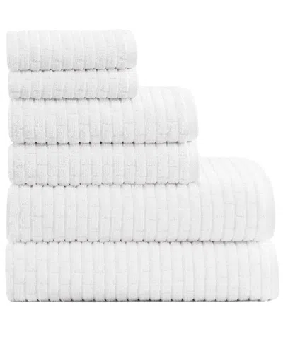 Tommy Hilfiger Brick Texture Cotton Terry Towel Set In White