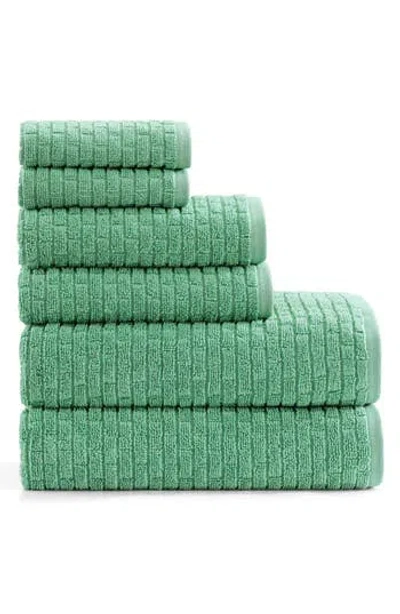 Tommy Hilfiger Brick Texture Terry 6-piece Towel Set In Green