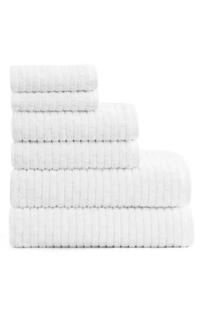 Tommy Hilfiger Brick Texture Terry 6-piece Towel Set In White